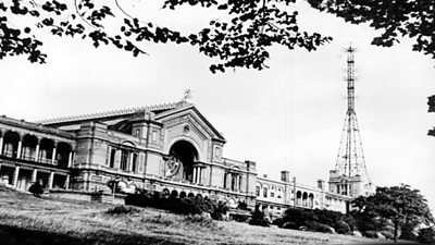 Alexandra Palace seen from the outside in the 1940s