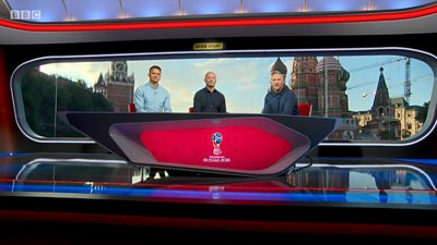 World Cup 2018 studio with three presenters