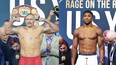 Oleksandr Usyk v Anthony Joshua: Watch weigh in before world heavyweight  title rematch - BBC Sport