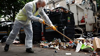 A clear up is under way in Edinburgh after a first wave of strikes by bin workers came to an end.