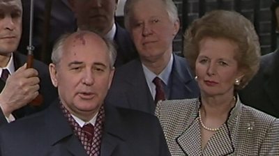 Mokhail Gorbachev and Margaret Thatcher