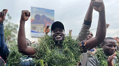 Ruto supporter celebrating