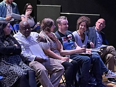 The writers at the Scottish Drama Writers' Programme read-throughs at the Royal Lyceum Theatre studio in Edinburgh