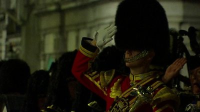 Regiments rehearse the Queen's state funeral at night