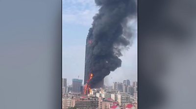 Skyscraper on fire