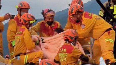 Five-year-old child rescued from rubble