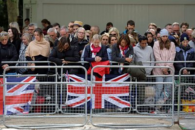 Crowds in London at the Queen's funeral