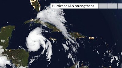 Satellite of Hurricane Ian over Cuba
