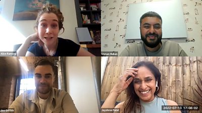 What Makes a Great Spec Script - online webinar with the 鶹ҳ Writersroom's Alice Ramsey (Assistant Commissioner) and Usman Mullan (Development Producer) along with Joe Griffith from Leopard Pictures and screenwriter, Jayshree Patel.