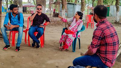 Sopna Debnath at work in her village in southeast Bangladesh. Photo: BBC Media Action Bangladesh