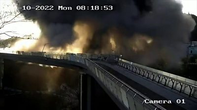 Kyiv bridge struck by missile