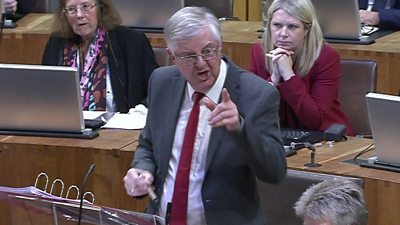 First Minister Mark Drakeford exploded with anger at Welsh Tory leader Andrew RT Davies.