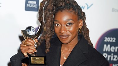 Little Simz poses with her Mercury Prize
