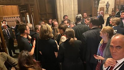 The No lobby in parliament
