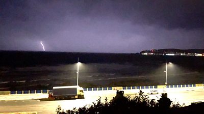 Lightning over Douglas Bay
