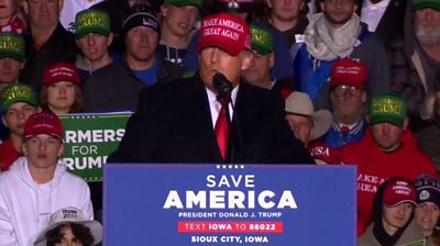 Donald Trump at a rally in Iowa