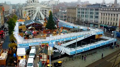 The aerial ice rink will be open for seven weeks.