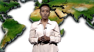Composite - BBC presenter and world map