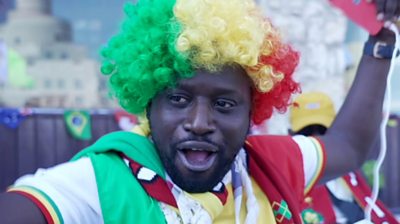 Senegalese fan ahead of Senegal Netherlands game at World Cup 2022