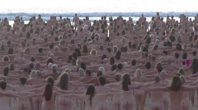 Naked people on beach