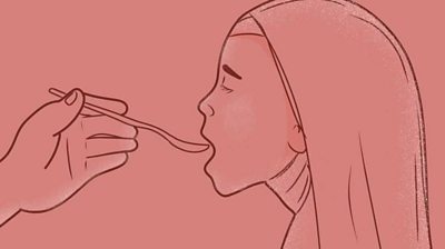 Animation of a victim of cough syrup in The Gambia