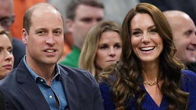 William and Catherine at  NBA game in Boston