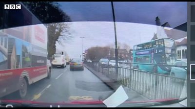 Dashcam footage of schoolchild hit by car