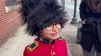 Boy dress as member of King's Guard