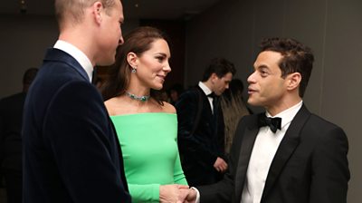 Prince William and Kate meet actor Rami Malek