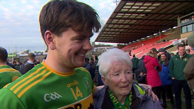 Conal Cunning and his grandmother Eilish Cunning