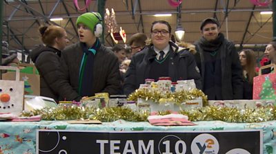 Students at Young Enterprise event at St George's Market Belfast