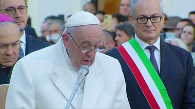 The Pope speaking in Rome
