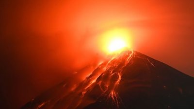 Lava flows as Fuego volcano in Guatemala erupts