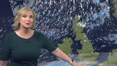 Carol Kirkwood giving a weather forecast