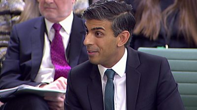 Rishi Sunak speaking to the committee