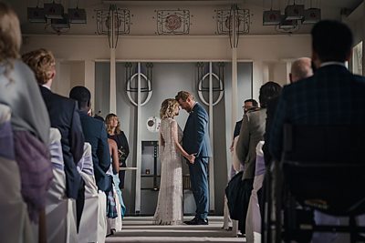 Anna (ASHLEY JENSEN), Tully (TONY CURRAN) in Mayflies (image credit: Credit: BBC/© Synchronicity Films Photographer: Jamie Simpson)