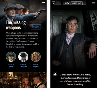  The missing weapons screen on Peaky Blinders Story Explorer