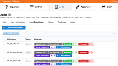 Audio dashboard