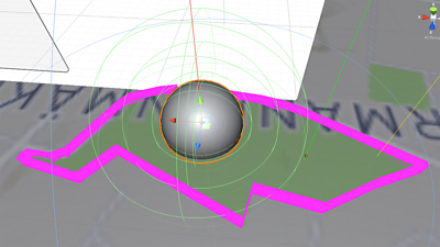 A sphere with a pink border