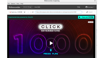 A screenshot of the capturing process