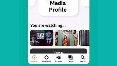 Screenshot of app saying Media Profile: you are watching