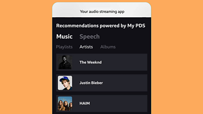  Screenshot of app saying recommendations powered by My PDS