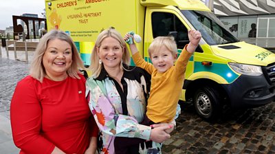 Joanne McCallister of Children's Heartbeat Trust, Edel McInerney and her son Fionn