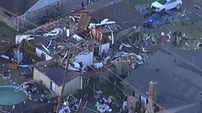 Tornado destruction in Houston