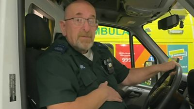 Scott Bruce in ambulance