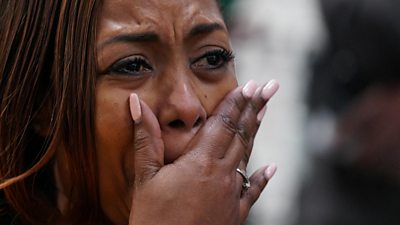Lora Dene King, daughter of Rodney King, in tears