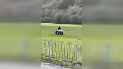 quad bike on pitch