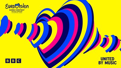 Multicoloured hearts radiate from a large central heart on a bright yellow background. The words United By Music are written in the top right hand corner.