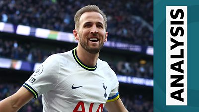 Tottenham's Harry Kane celebrates scoring against Chelsea