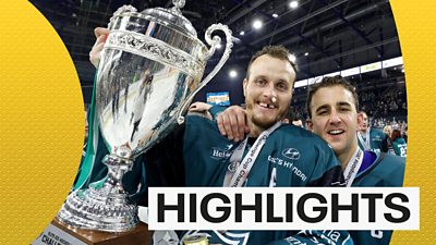 Belfast Giants celebrate winning the Challenge Cup